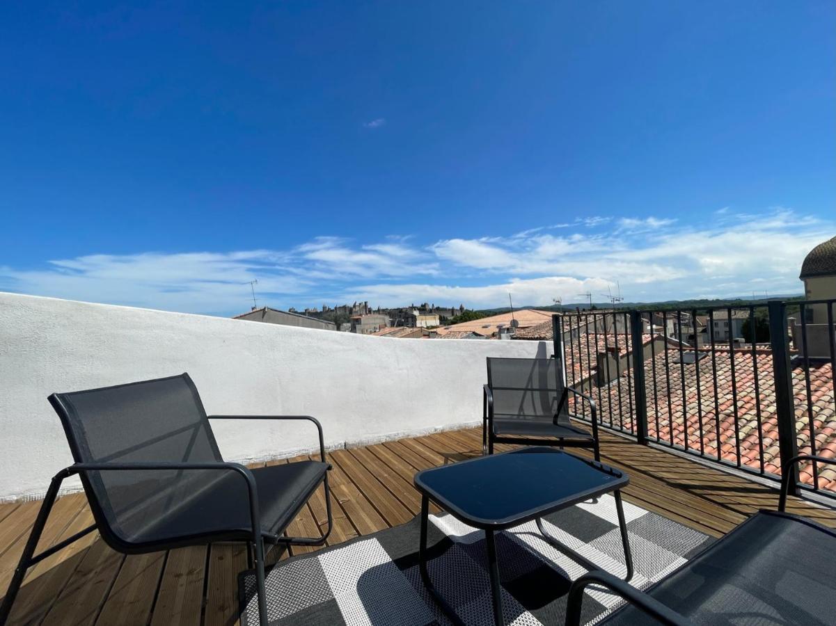 Rooftop N°38 - Rooms Et Studios - Vue Cite Medievale การ์กาซอน ภายนอก รูปภาพ